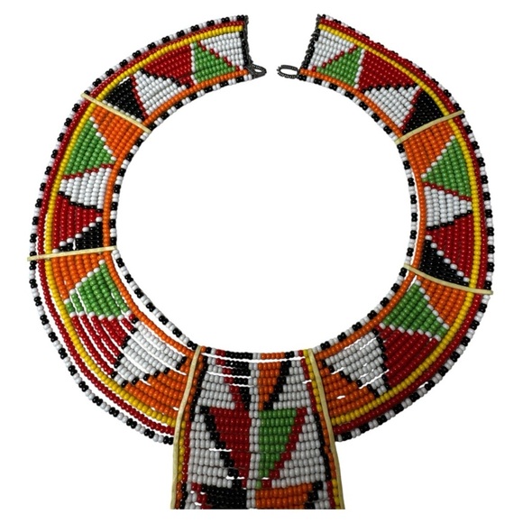 Maasai Beaded Wedding Choker Kenya Tribal - Picture 9 of 11